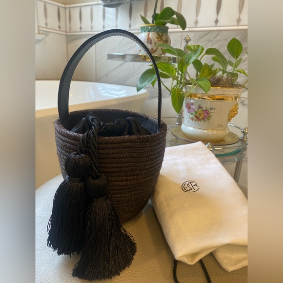 Cesta Collective Handbags - Cesta Collective Woven Bucket Bag  - Black Tassel- Retails $450